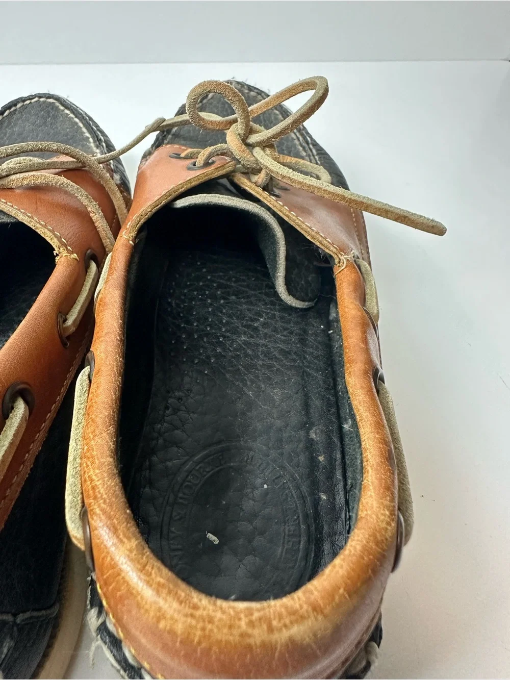 Dooney & Bourke Black and Brown Leather Men’s Boat Shoes